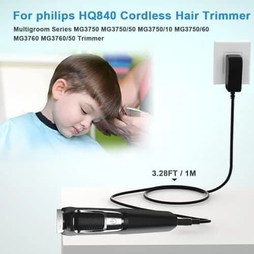 HYGAMOCC 8V 100mA Quick Charger for Philips Norelco MG3750 Trimmer | 1.2m (3.9ft) Power Supply thumbnail 2