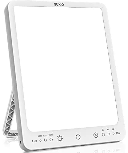 SUXIO Rechargeable Light Therapy Lamp 10000 Lux | Wake-Up Function, Memory Settings — USB-A 5V-2A
