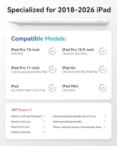 Metapen A11 Stylus Pen for iPad 2018-2026 | 0.1 mm Pixel Precision, 8-Hour Battery thumbnail 3