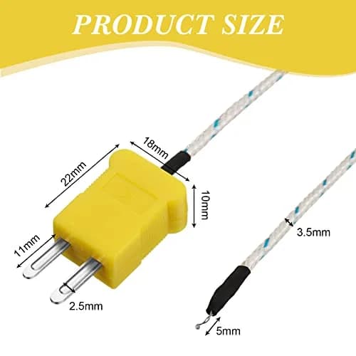 Weewooday K Type Thermocouple Probe 3m | Fast Response, Universal Compatibility, Fiberglass Insulation thumbnail 3