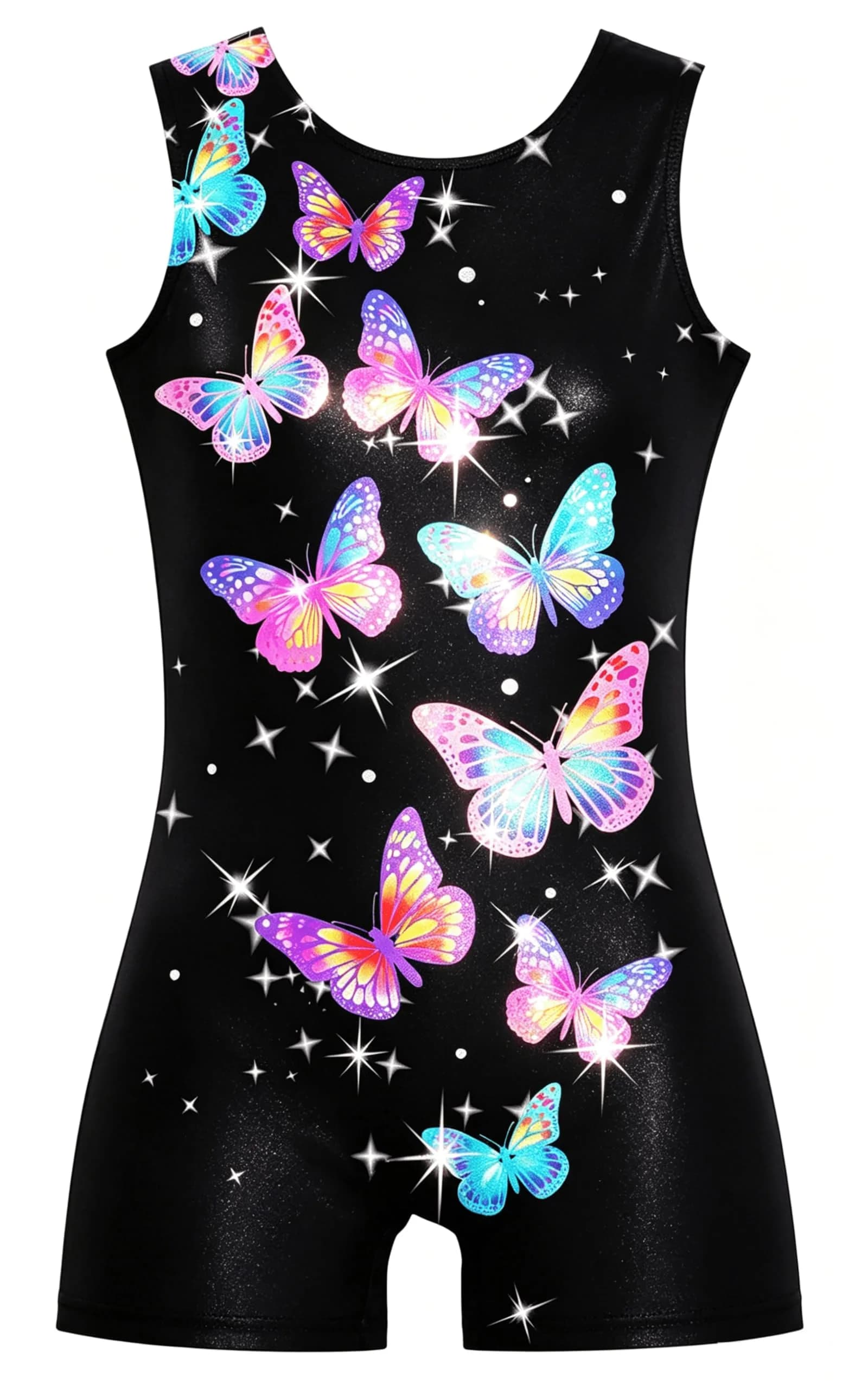 TUONROAD Girls Leotard Size 6-7 Years | Breathable Polyester & Spandex Gymnastics Bodysuit — 1a A-black