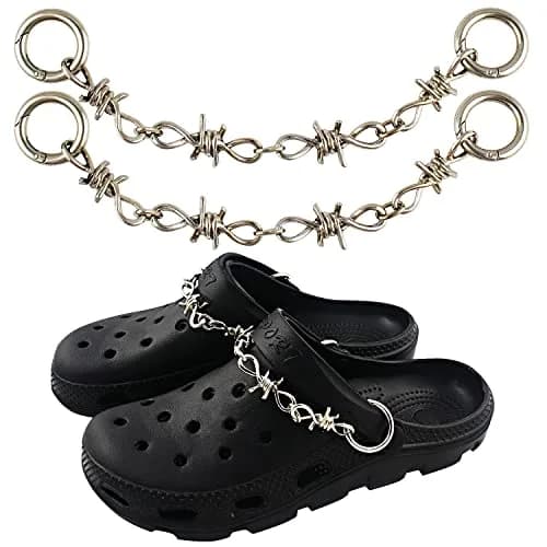VIQWYIC Shoes Metal Chain Spikes Charms | Punk Chain for Sandals & Shoes thumbnail 1