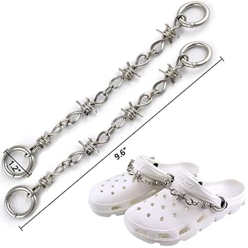 VIQWYIC Shoes Metal Chain Spikes Charms | Punk Chain for Sandals & Shoes thumbnail 2