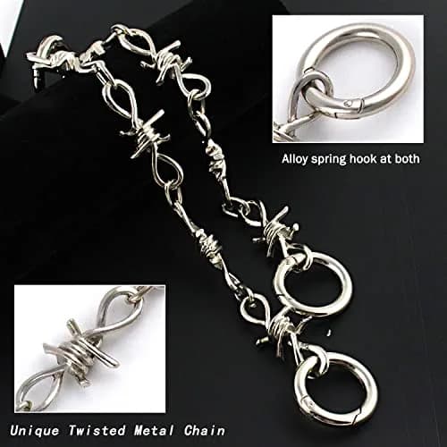 VIQWYIC Shoes Metal Chain Spikes Charms | Punk Chain for Sandals & Shoes thumbnail 4