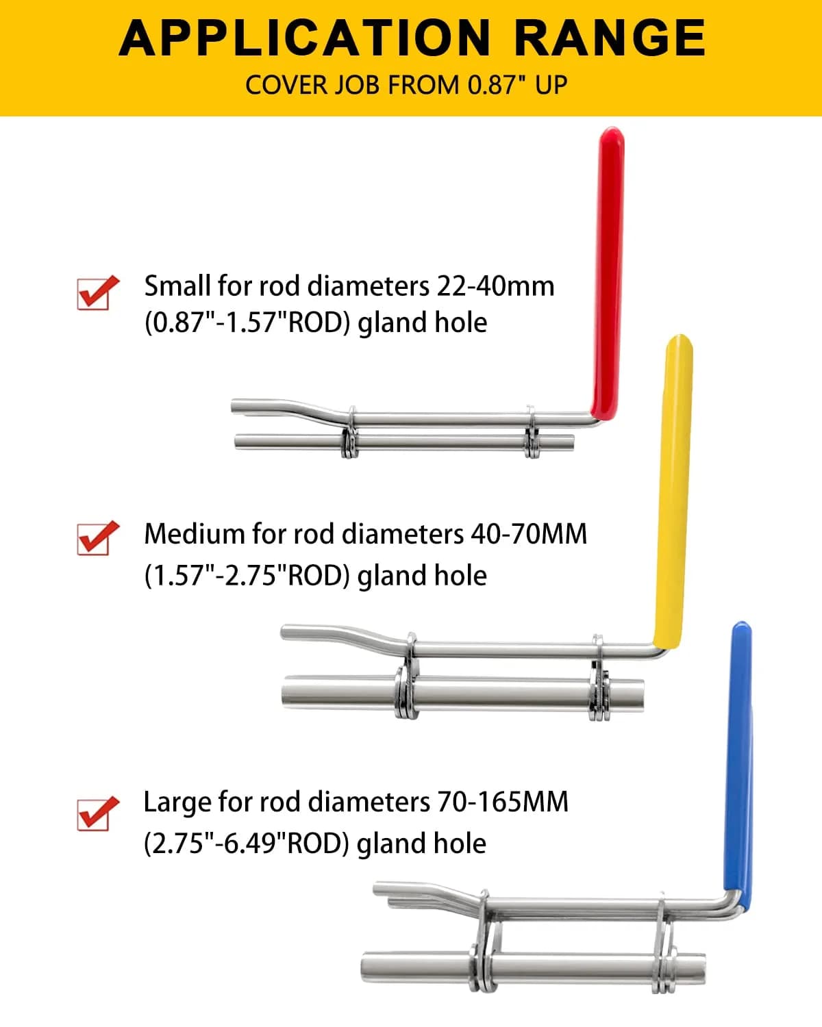 VEHIFOMO Hydraulic Seal Installation Tool Kit with Pick and Hook Set, 5 Pcs Stainless Steel | For Rod Seals & U-Cups - view 8