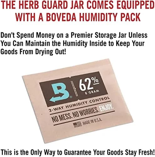 Herb Guard 500 ml UV Glass Jar & Humidity Pack | Airtight, Anti-Static, Travel-Ready (70-120c) thumbnail 5