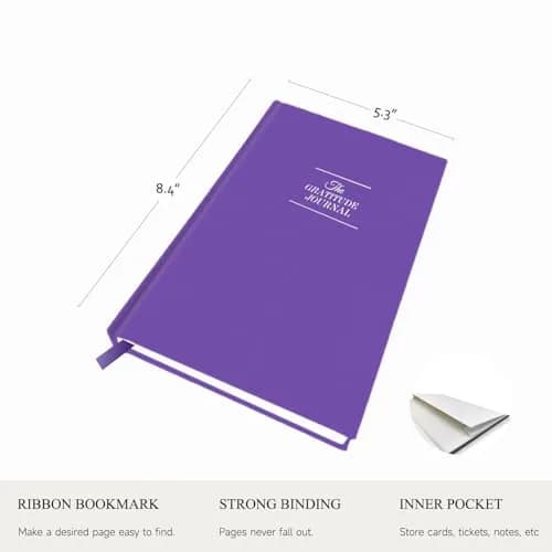 GOSSIP FOX Gratitude Journal Purple A5 | Daily Affirmation & Reflection Planner for Happiness thumbnail 2