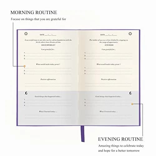 GOSSIP FOX Gratitude Journal Purple A5 | Daily Affirmation & Reflection Planner for Happiness thumbnail 3