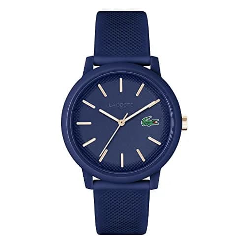 Lacoste 12.12 Men's Quartz Watch 42mm (1.65in) Blue Silicone | Sporty Fashion Timepiece with Crocodile Detail thumbnail 1
