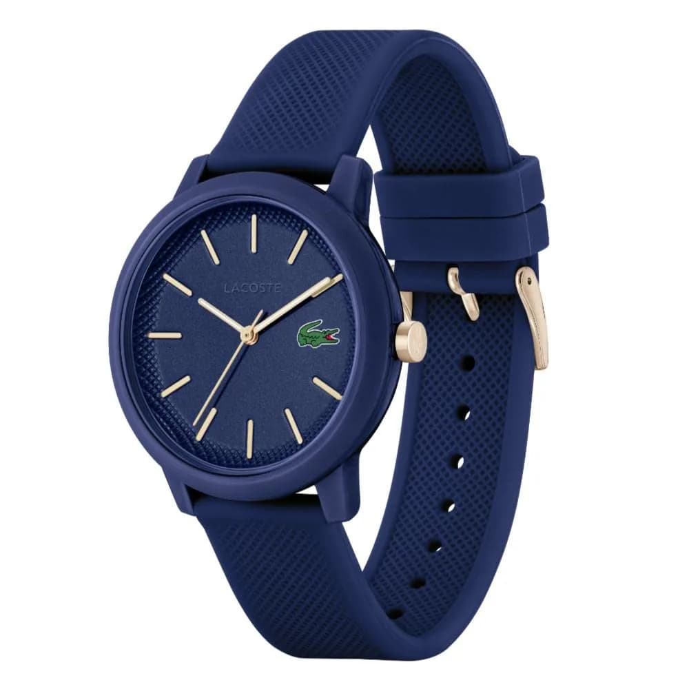 Lacoste 12.12 Men's Quartz Watch 42mm (1.65in) Blue Silicone | Sporty Fashion Timepiece with Crocodile Detail - view 2