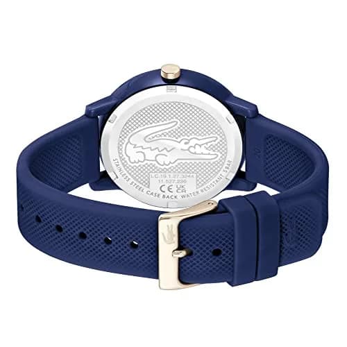 Lacoste 12.12 Men's Quartz Watch 42mm (1.65in) Blue Silicone | Sporty Fashion Timepiece with Crocodile Detail thumbnail 3