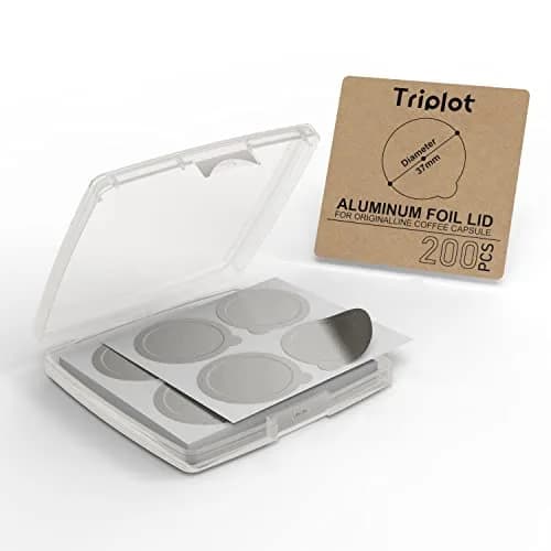 Triplot Aluminum Lids for Nespresso OriginalLine Capsules, 200 Count (37mm) | Reusable Coffee Pod Seals for Rich Crema thumbnail 4