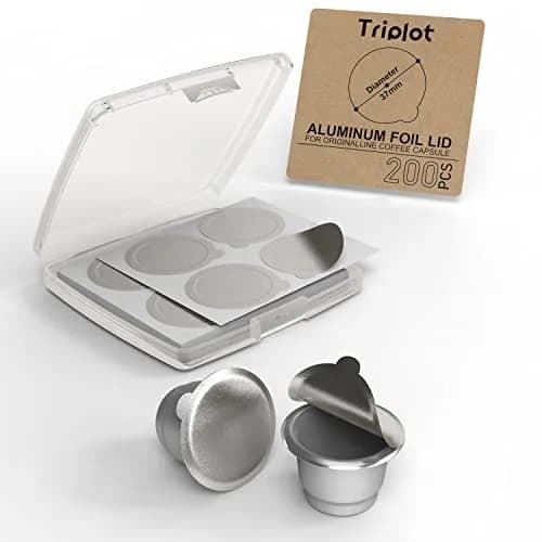 Triplot Aluminum Lids for Nespresso OriginalLine Capsules, 200 Count (37mm) | Reusable Coffee Pod Seals for Rich Crema thumbnail 5