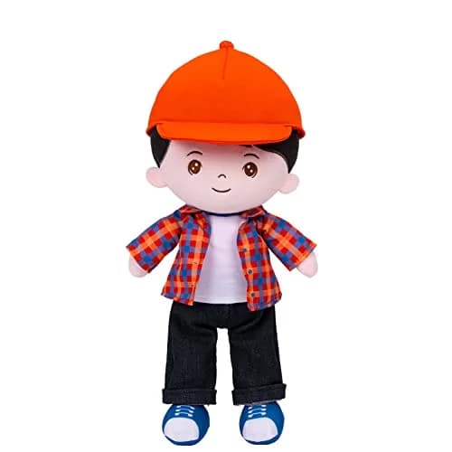 OUOZZZ Soft Baby Doll Toy with Red Hat, 12.6" Plush Figure | Safe & Soft for Toddlers - main product image