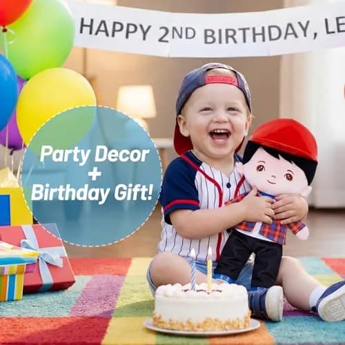 OUOZZZ Soft Plush Baby Boy Doll 12.6 Inch, Red Hat Snuggle Buddy | Safe & Soft for Kids 3+ thumbnail 5