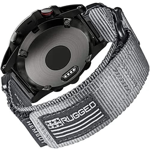 hemsut h Nylon Sports Watch Band 26mm Military Strap | Compatible with Garmin Instinct 3, Fenix 8, 7X, Descent MK1, Foretrex 601/701 thumbnail 1