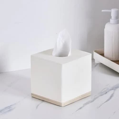 Polytree Tissue Box Cover Square Resin 5.5 Inch | Heavy Duty Home Decor thumbnail 5