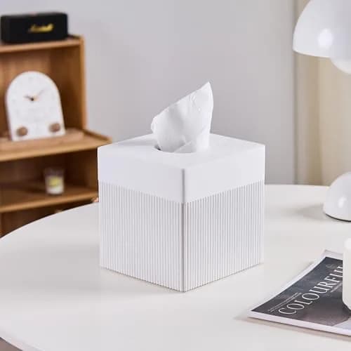 Polytree White Tissue Box Cover Square Resin 5.5 Inch | Heavy Duty Home Decor thumbnail 8