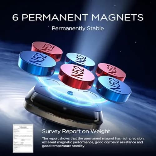 LISEN Magnetic Phone Holder for Car with Upgraded Clip | 360° Adjustable, Case Friendly, Gold thumbnail 5