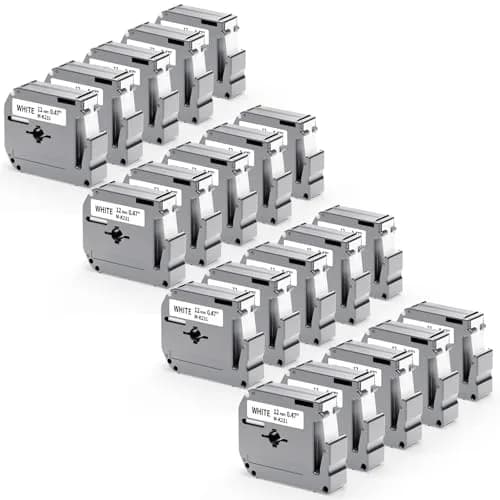 Labelife 20 Pack M-K231 Label Tape 12mm White | Compatible with Brother P Touch M Series thumbnail 1