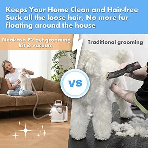 Neakasa P2 Pro Dog Grooming Kit with Vacuum Suction 99% Hair | 5 Tools, 2L Dustbin, Low Noise (110V) thumbnail 5