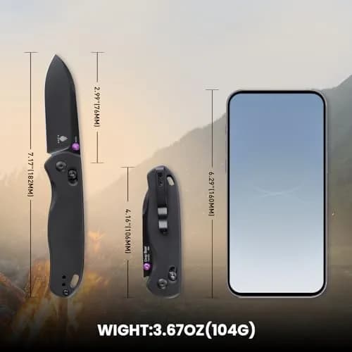 Kizer Drop Bear Folding Knife - Black Aluminum Handle, 154CM Steel Blade | Compact EDC for Outdoor Use thumbnail 6
