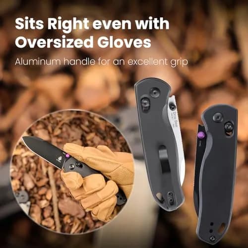 Kizer Drop Bear Folding Knife - Black Aluminum Handle, 154CM Steel Blade | Compact EDC for Outdoor Use thumbnail 3