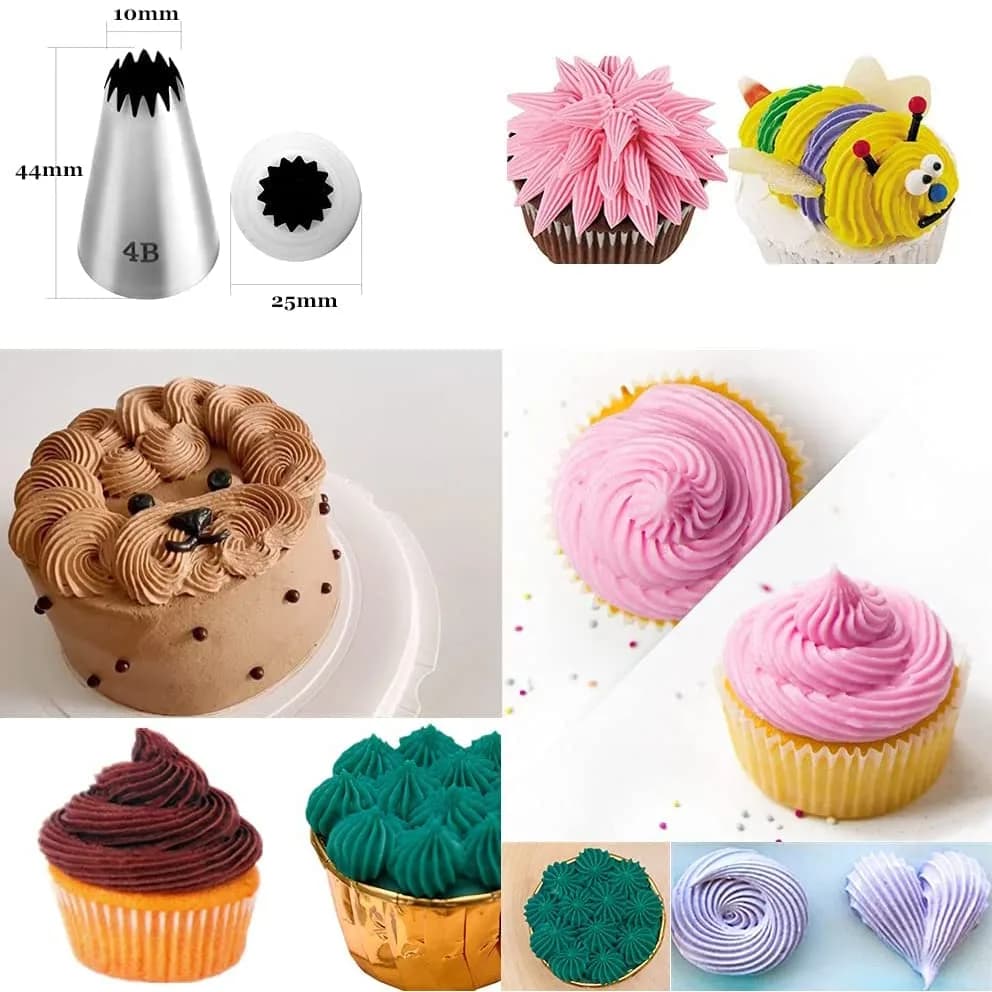 Hdujuan Cake Decorating Piping Tips Set, 1M 1A 2A 2D 4B | Professional Baking Tools thumbnail 6