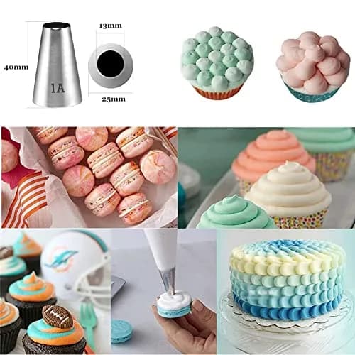 Hdujuan Cake Decorating Piping Tips Set, 1M 1A 2A 2D 4B | Professional Baking Tools thumbnail 3