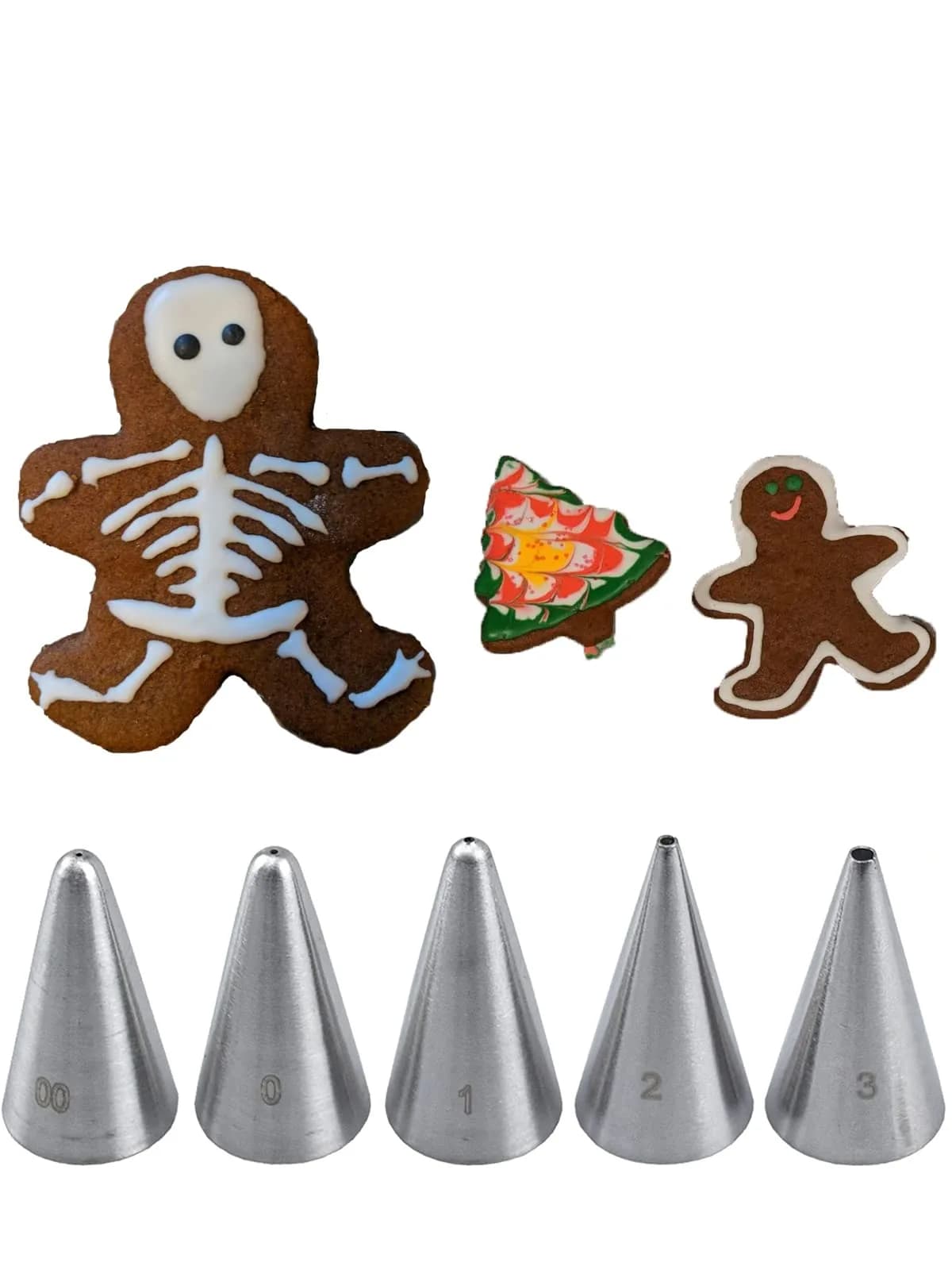 Hdujuan Piping Tips Set #00#0#1#2#3 | Fine Royal Icing Cookie Decorating Tools - main product image