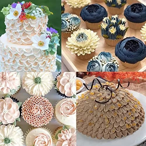Hdujuan Chrysanthemum & Peony & Suculent Piping Tips Set | Flower Icing Nozzles for Cake & Cupcakes (5 pcs, Stainless Steel, Dishwasher Safe) thumbnail 2