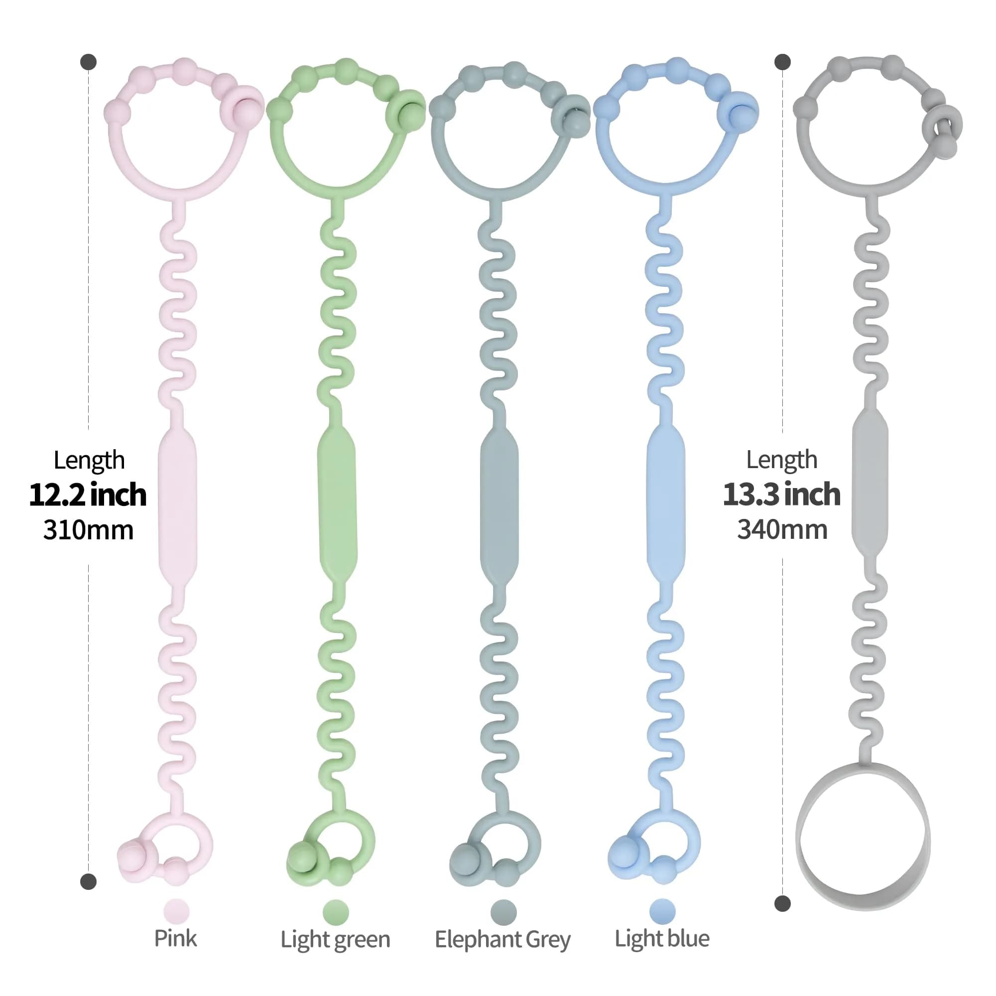 Silicone Baby Pacifier & Toy Straps | BPA-Free, Adjustable & Easy to Clean (5PS) thumbnail 2