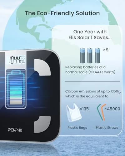RENPHO Elis Solar 1 Smart Scale 180kg (400lb) | Accurate Body Composition Tracking thumbnail 3