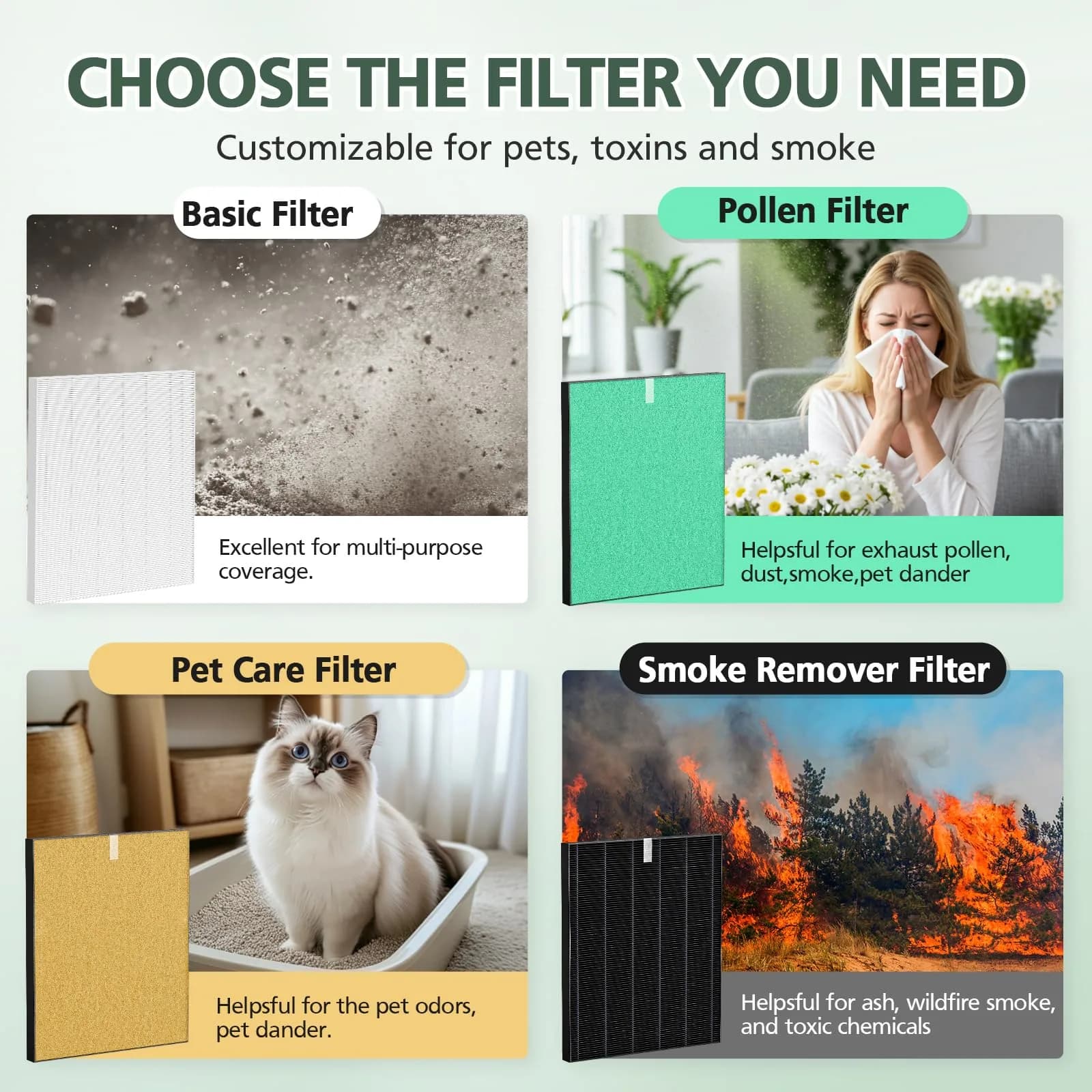 isinlive 115115 Replacement Filters for Winix Air Purifiers - 3 True HEPA Filters (5"x5"x5") - view 3