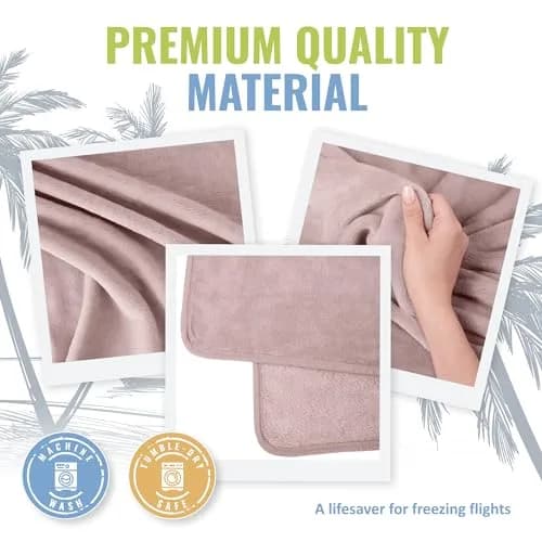 BOACAY Soft & Warm Travel Blanket Pillow 160x100cm (63x40") | Essential for Flights, Cars, Office - Compact, Lightweight, Polyester thumbnail 5