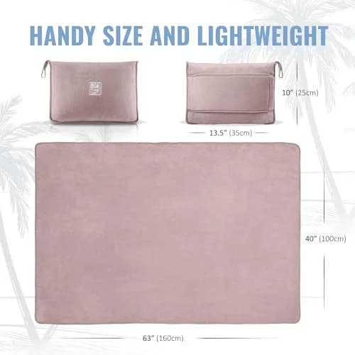 BOACAY Soft & Warm Travel Blanket Pillow 160x100cm (63x40") | Essential for Flights, Cars, Office - Compact, Lightweight, Polyester thumbnail 7