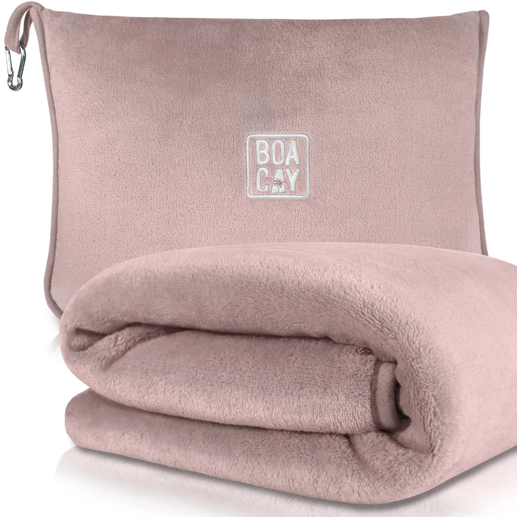 BOACAY Soft & Warm Travel Blanket Pillow 160x100cm (63x40") | Essential for Flights, Cars, Office - Compact, Lightweight, Polyester - main product image