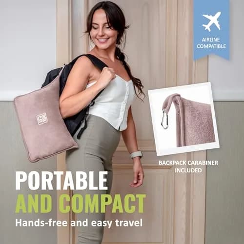 BOACAY Soft & Warm Travel Blanket Pillow 160x100cm (63x40") | Essential for Flights, Cars, Office - Compact, Lightweight, Polyester thumbnail 3