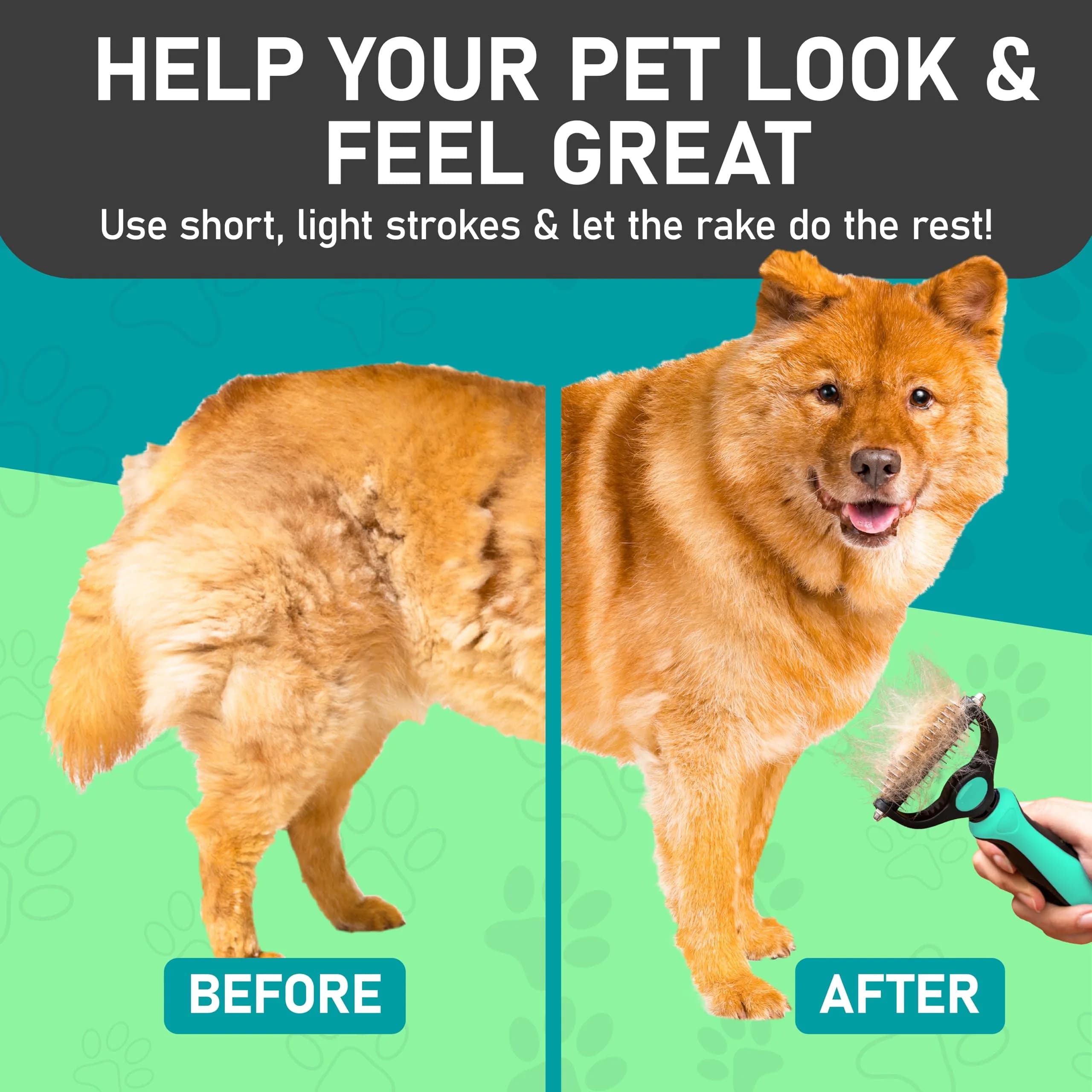 Maxpower Planet Double Sided Shedding & Dematting Undercoat Rake for Dogs & Cats, Extra Wide Grooming Brush, 11.8cm (4.6in) Wide, Turquoise - view 9