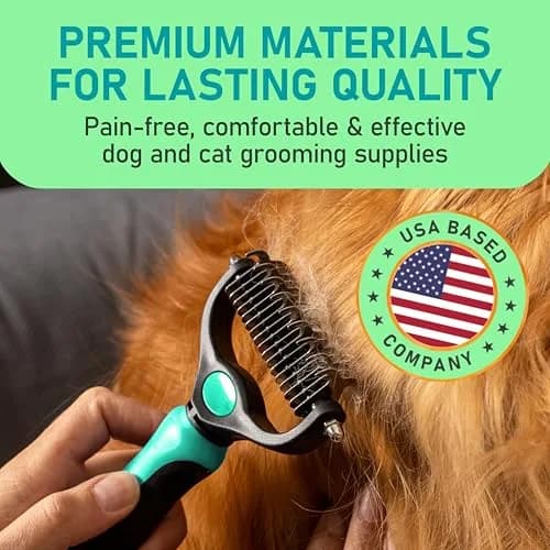 Maxpower Planet Double Sided Shedding & Dematting Undercoat Rake for Dogs & Cats, Extra Wide Grooming Brush, 11.8cm (4.6in) Wide, Turquoise thumbnail 3