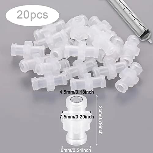 Abeillo 20 Pcs Luer Lock Syringe Adaptor Set - Female to Female Luer Connectors | For Gas & Liquid Media thumbnail 2