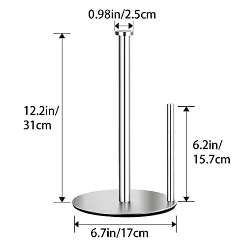 OBODING Stainless Steel Paper Towel Holder Stand for Kitchen Countertops, 32cm (12.6" H) | Rust-Proof & Easy to Carry thumbnail 7