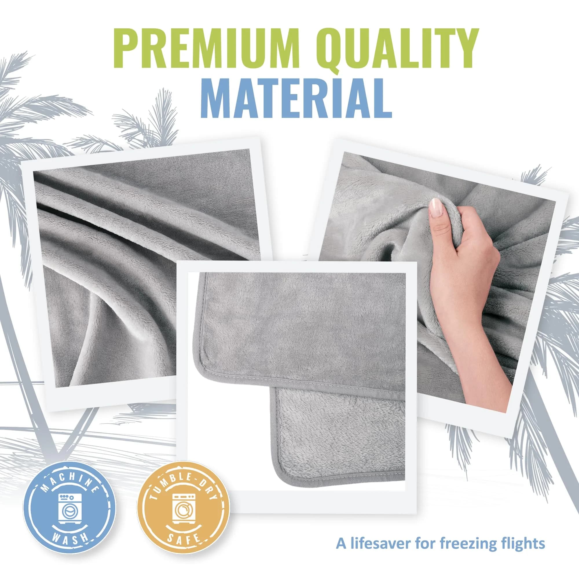 BOACAY Soft & Warm Travel Blanket Pillow 160cm x 100cm | Micro Plush Fleece for Airplane & Car - view 5