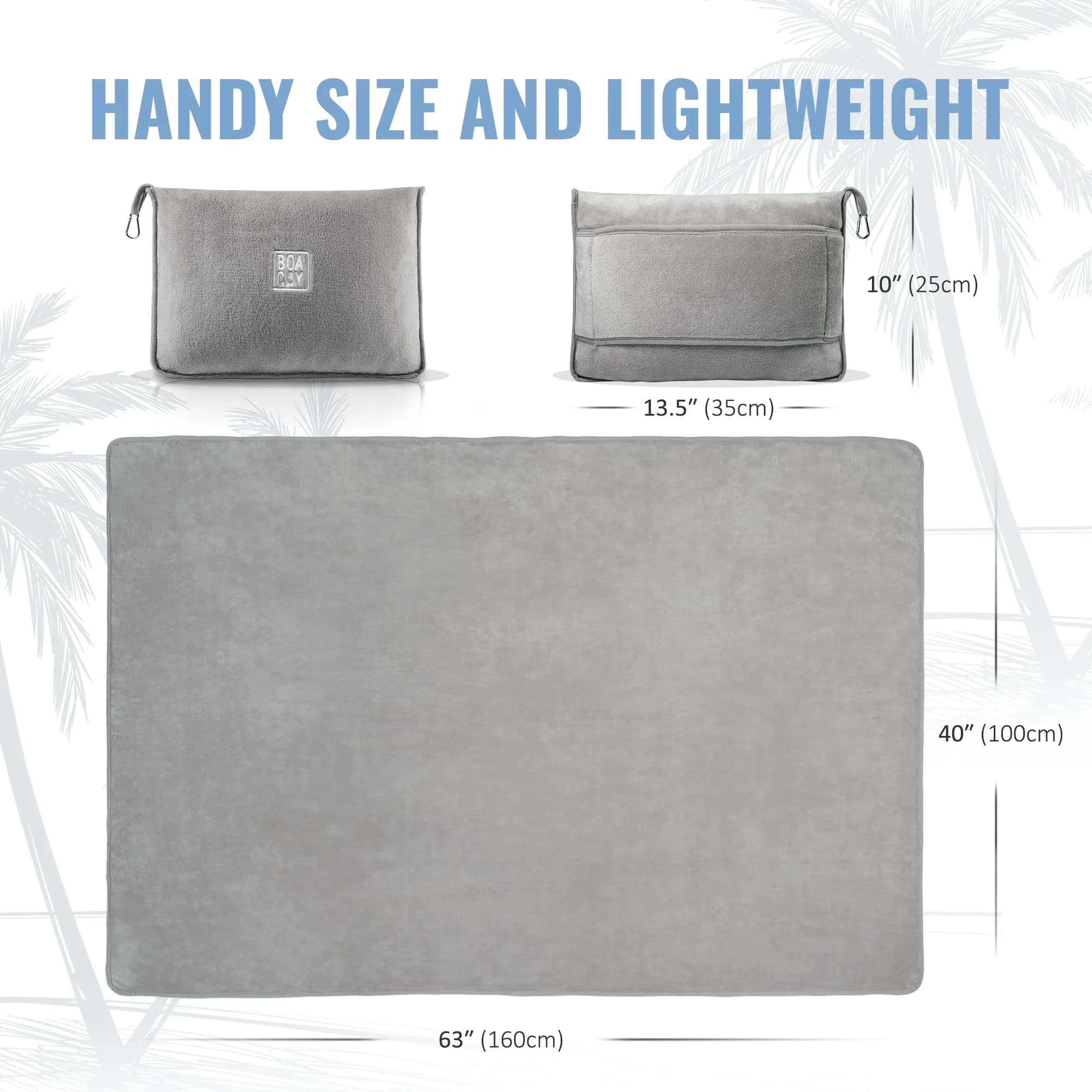 BOACAY Soft & Warm Travel Blanket Pillow 160cm x 100cm | Micro Plush Fleece for Airplane & Car - view 7