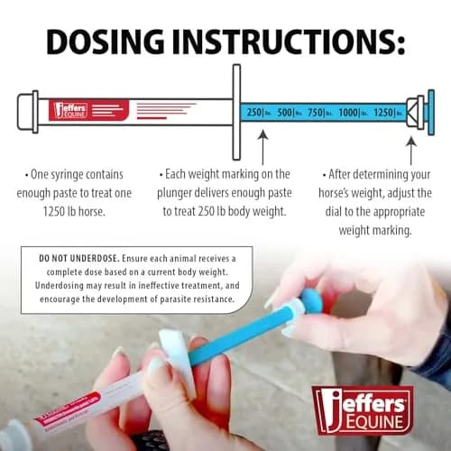 Jeffers Ivermectin Dewormer for Horses 6 Pack | Apple Flavored Broad Spectrum Paste thumbnail 5