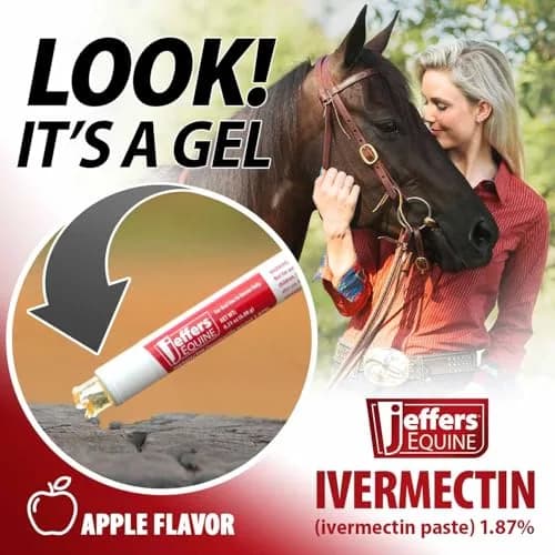 Jeffers Ivermectin Dewormer for Horses 6 Pack | Apple Flavored Broad Spectrum Paste thumbnail 2
