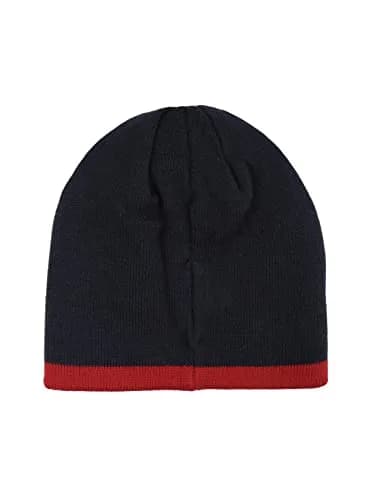 Tommy Hilfiger Boy's Patchwork Stripe Reversible Beanie Scarlet Sage | 100% Acrylic Winter Hat thumbnail 3