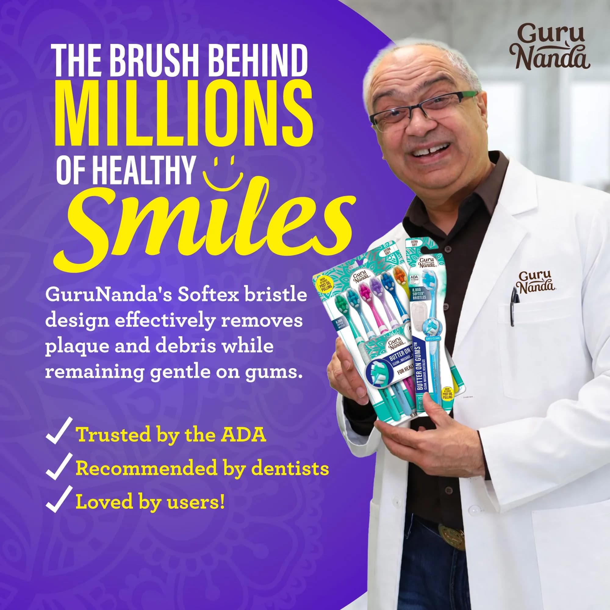 GuruNanda Butter On Gums Toothbrush 6 Ct | ADA Accepted Ultra Soft Bristles for Sensitive Gums - view 6