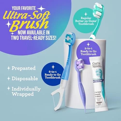 GuruNanda Butter On Gums Toothbrush 6 Ct | ADA Accepted Ultra Soft Bristles for Sensitive Gums thumbnail 9