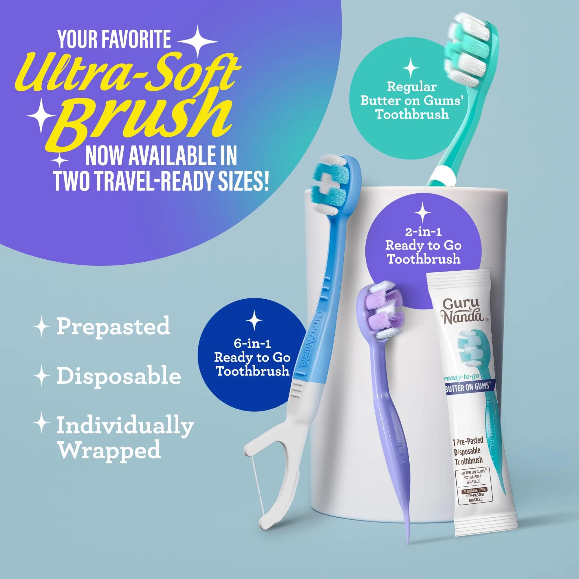 GuruNanda Butter On Gums Toothbrush 6 Ct | ADA Accepted Ultra Soft Bristles for Sensitive Gums - view 9